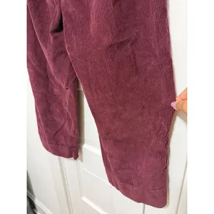 Old Navy Women Burgundy Corduroy High Waisted Wide Leg Pants Maroon Pants 10 thumbnail 6