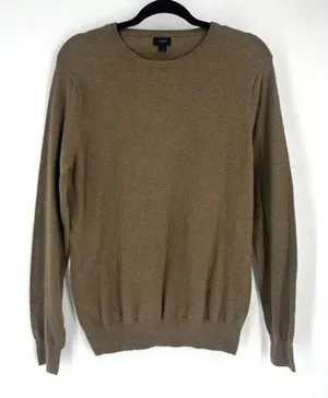 J. Crew Military‎ Green Cotton Wool Blend Sweater Size Small Oversized thumbnail 1