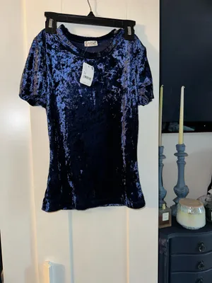 NWT Free People Tops Intimately Free People Velvet Baby Tee In Midnight thumbnail 6