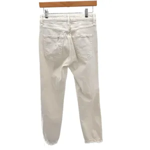 AMO Bella White Oak Distressed‎ High Rise Slim Straight Jeans Off White 27 thumbnail 4