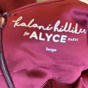 Kayla I Hillier For ALYCE Burgundy Halter Flare‎ Dress SZ L thumbnail 9