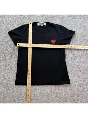 Comme des Garçons PLAY Red Heart Logo Black T Shirt Small Made in Japan CDG thumbnail 4