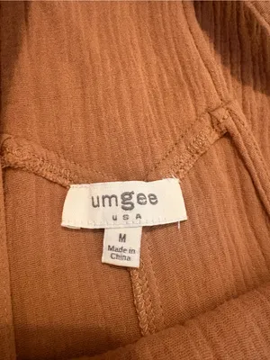 Umgee Cotton Gauze Overalls in Warm Rust thumbnail 3