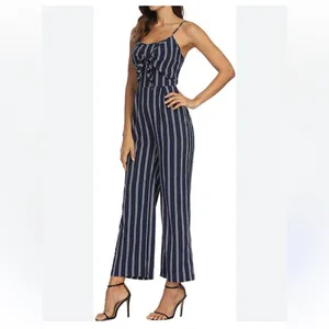 Striped‎ Navy Jumpsuit Blue Size XL thumbnail 2