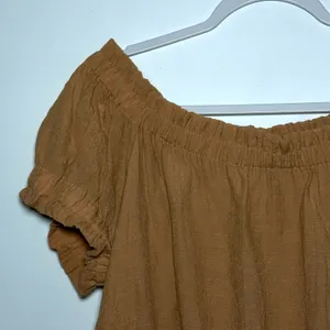 1 STATE Off The Shoulder‎ Smocked Crop Top Rust Orange XL thumbnail 6