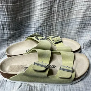 Birkenstock Arizona Suede Glitter Yellow Sandals thumbnail 2