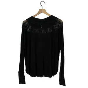 Free People Spring Valley Lace Trim Tunic Top - Black - Small thumbnail 3