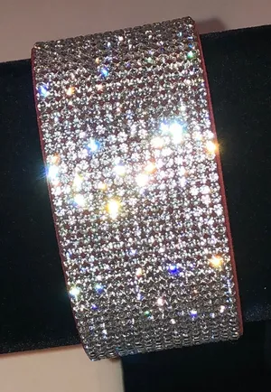 Crystal Pave Wide Cuff Bracelet thumbnail 1