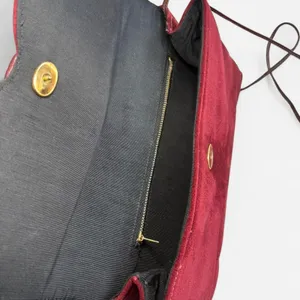 Red and Black Suede Clutch Bag for Women - Classic Minimalist thumbnail 4