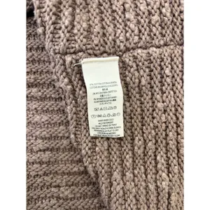 Free People Textured Knit Sweater Brown Oversized Slouchy Pullover Women’s Large thumbnail 7