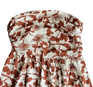 Showpo Evita Floral Midi Dress Ruched High Split Strapless NEW S thumbnail 6
