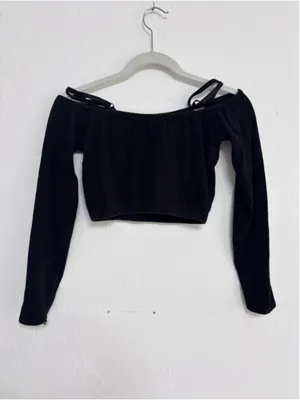 Women's Costume Gallery Black Crop Top Dance Costume "That's Right" M thumbnail 2