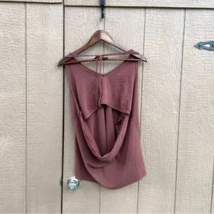 Old Navy Womens Top Shirt Brown Ribbed Halter Tie Neck Plus Size 4X thumbnail 3
