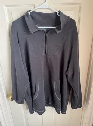Livi Gray Quarter Zip Sweatshirt Size 26W thumbnail 1