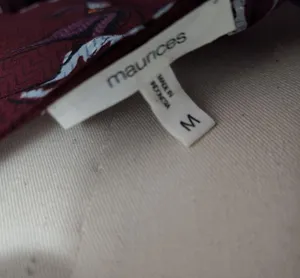 Maurices maroon floral vneck strappy back blouse size medium thumbnail 7