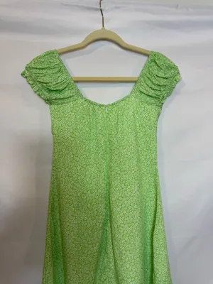 Pink Lily Green Daises Dress thumbnail 5