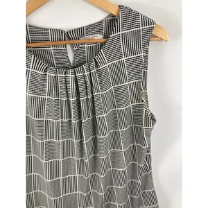 Calvin Klein Pleated Plaid Sleeveless Top Size Large thumbnail 4