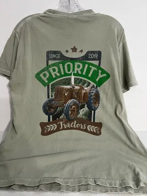 Comfort Colors Priority Tractor Graphic Sage Green T Shirt thumbnail 3