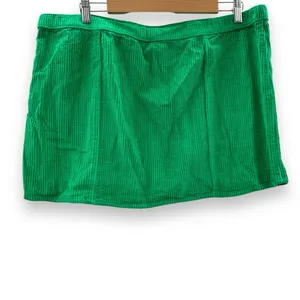 Aerie Corduroy Green‎ Micro Side Zip Mini Skirt Sz XL NEW thumbnail 3