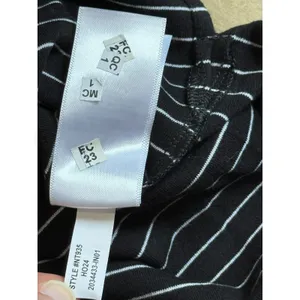 NWT Womens Madewell Ribbed Boat neck Tee black white Stripe stretch cotton XS thumbnail 10