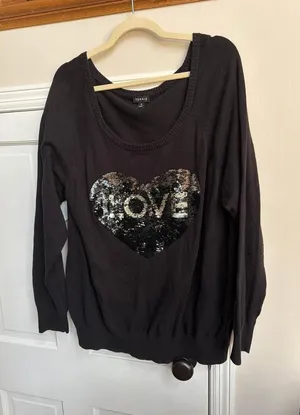 Torrid featuring a reversible sequin heart graphic with the word love women's 3 thumbnail 1