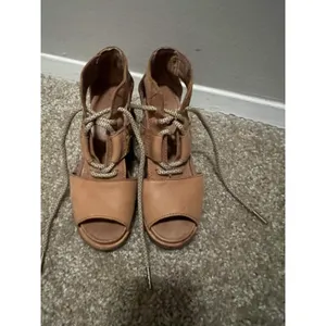 Sorel Women Joanie Ankle Leather Lace Up Open Toe Wedge Sandals shoes sz 6.5 thumbnail 14