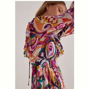 Anthropologie The Odetta Ruffled V-Neck Dress Pink Floral thumbnail 5