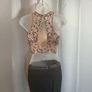 Sherri Hill Shimmery Sleeveless Two Piece‎ Dress 50157 Metallic Pink Beaded Prom thumbnail 7