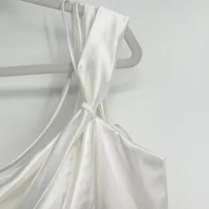Lulus Womens Celebration Of Love White Satin One Shoulder Bodycon‎ Mini Dress XL thumbnail 6