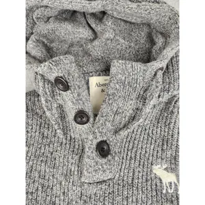 Soft! Abercrombie‎ & Fitch Knitted Wool Blend SWEATER Cable Hoodie Moose XXL thumbnail 10