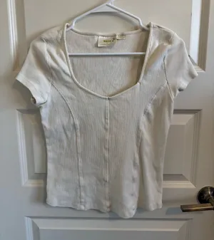Anthropologie Maeve Women’s Short Sleeve White Blouse Top thumbnail 1