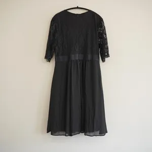 Pinup Fashion Black Lace Chiffon‎ V-Neck Cocktail Dress Plus Size 16W NWT Vixen thumbnail 6