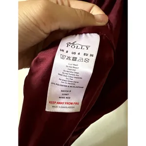 Oh Polly Midi sleeveless Bow detail Dress Burgundy Wine Size 4 thumbnail 6