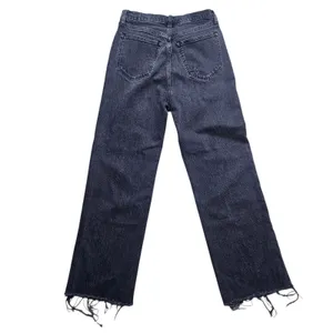 Abercrombie & Fitch 90s Relaxed High Rise Jeans Size 27 4 Washed Black Raw Hem thumbnail 9