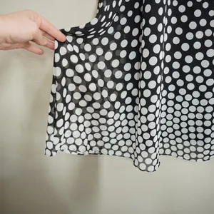 Jessica Howard Shift Dress 18W Black‎ White Polka Dot Ombre Chiffon Sleeveless thumbnail 4