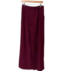Francescas Blue Rain‎ Burgundy Wide Leg High Rise Dress Pants Large thumbnail 2