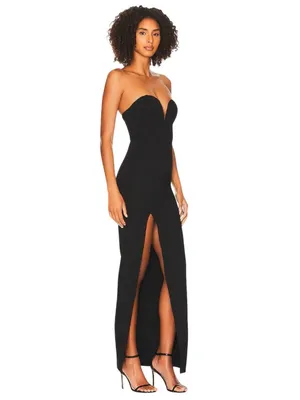 Superdown Gianna Sweetheart Slit Gown in Black XSmall New Womens Maxi Long Dress thumbnail 3
