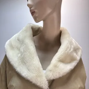 Marvin Richards Vintage Tan Suede Coat Size S Faux Shearling Lined‎ Western Boho thumbnail 4