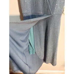 Altar'd State Bluebell Sequin Dress M Blue‎ NEW Faux Wrap Metallic Keyhole thumbnail 4