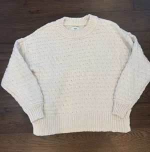 aerie Cream Textured Knit Crewneck Sweater Size Small - C1-347 thumbnail 1
