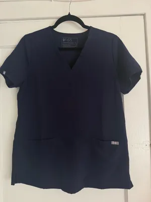 Navy FIGS Scrub Top thumbnail 1