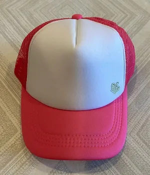 Pink & White with Silver Crown Jewel Trucker Hat thumbnail 1