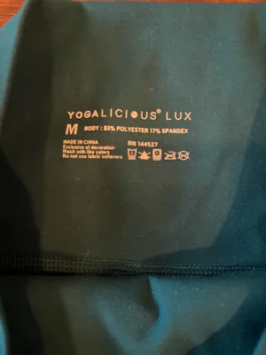 Yogalicious lux everyday shorts Teal Blue active stretch Womens size Medium M thumbnail 2