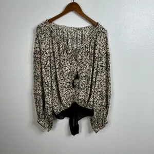 Free People Intimately All Tucks Printed‎ Bodysuit Size Small thumbnail 3