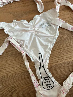 Frankie's Bikinis Cream Floral Tie-Front Bikini Set thumbnail 2