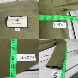 Tuckernuck Med Olive Steele Button Up Utility Blouse Shirt‎ Linen Blend Forest thumbnail 2