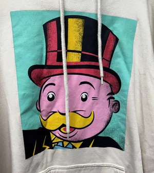 Monopoly Man Hooded Sweatshirt Tan Size XL thumbnail 2