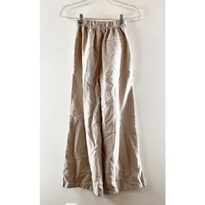 Aerie Pull On Wide Leg Pinstripe Trouser Pants Tan Beige XS thumbnail 4