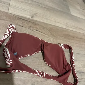 Aerie Boho Henna‎ Floral O Ring Scoop Bikini Top Brown White Size Medium thumbnail 5