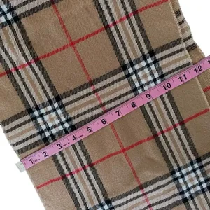 Tan Check Plaid fringe scarf thumbnail 3